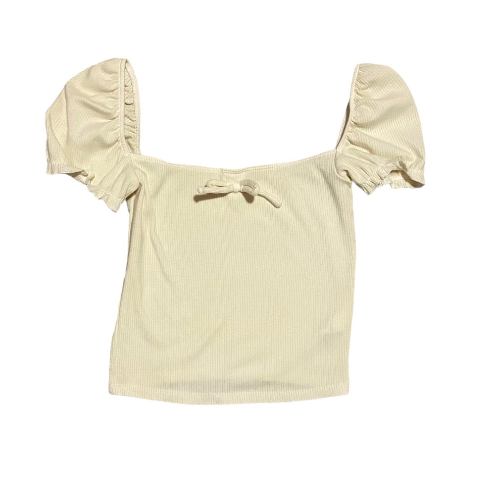 Sunday Best Cream Puff Sleeved Crop Top